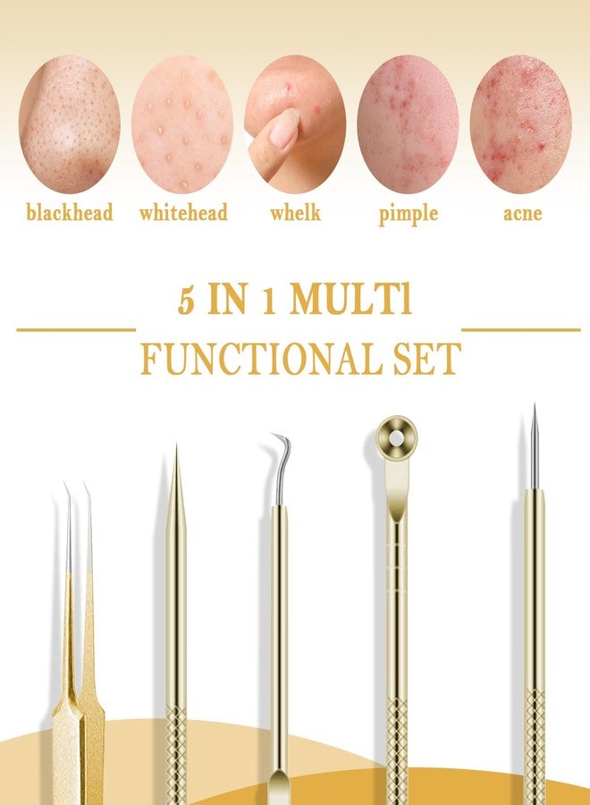 DLUGOPIS ٢٩ قطعة من مستلزمات التجميل، ٦ أدوات لإزالة الرؤوس السوداء، ٣ أوعية خلط ذهبية من الفولاذ المقاوم للصدأ، صينية تقديم بثلاثة أقسام، صينية تقديم صغيرة ذهبية، ٣ فرش مروحة للوجه، ٣ فرش لقناع الوجه، ١٢ إسفنجة للوجه. - Image 5